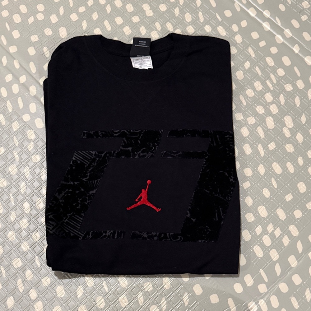 Jordan Black Tee with Red Jumpman Logo